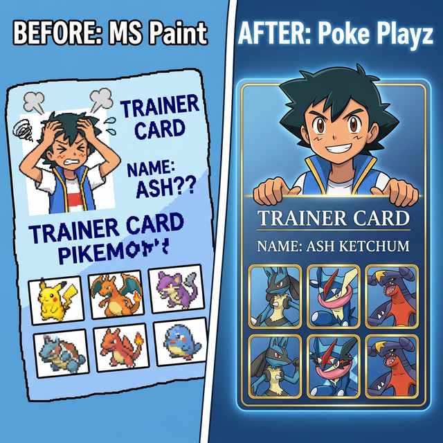 Trainer Card MS Paint Nightmare vs Professional Card